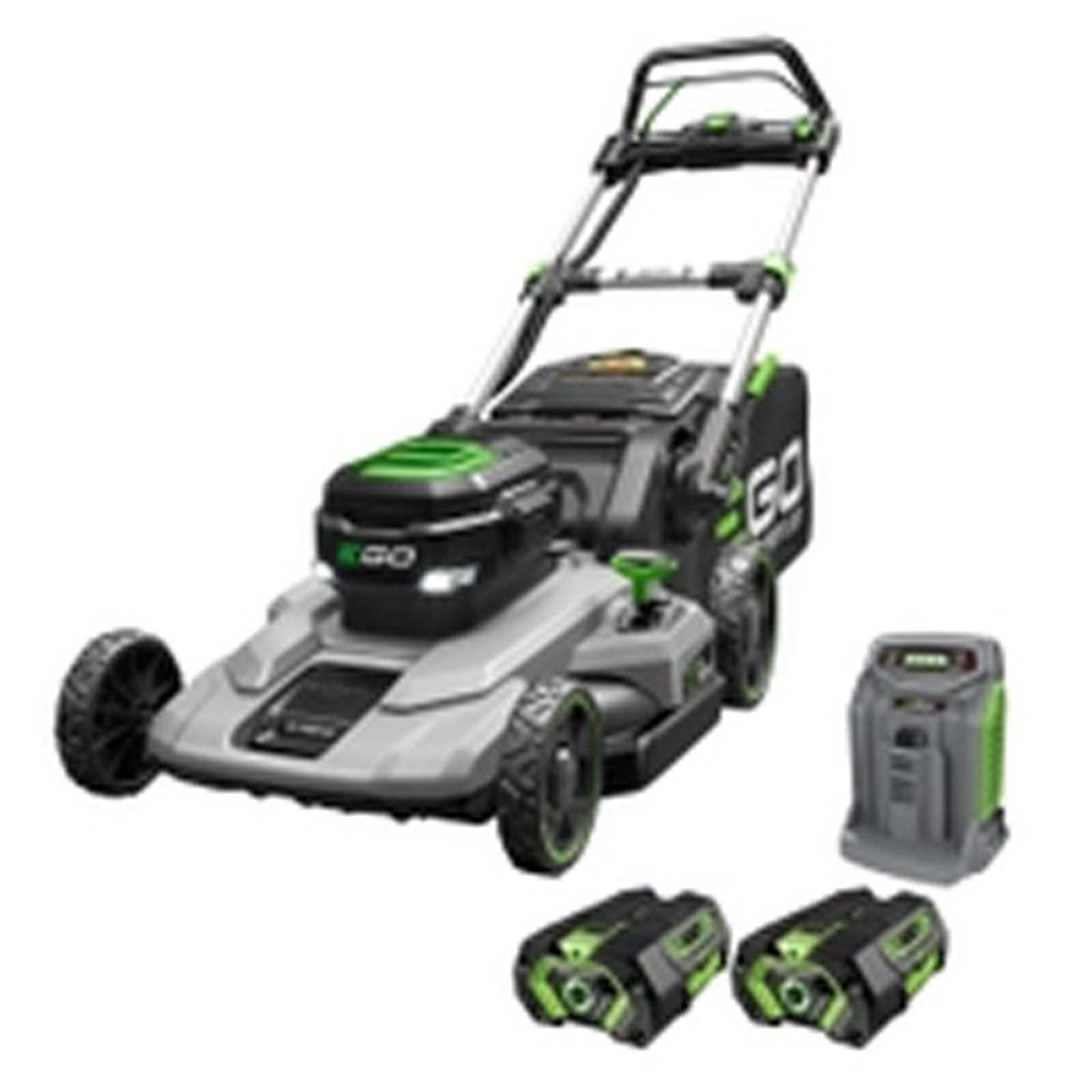 Power+ 21" Self-Propelled Mower with two 4.0Ah batteries and rapid charger