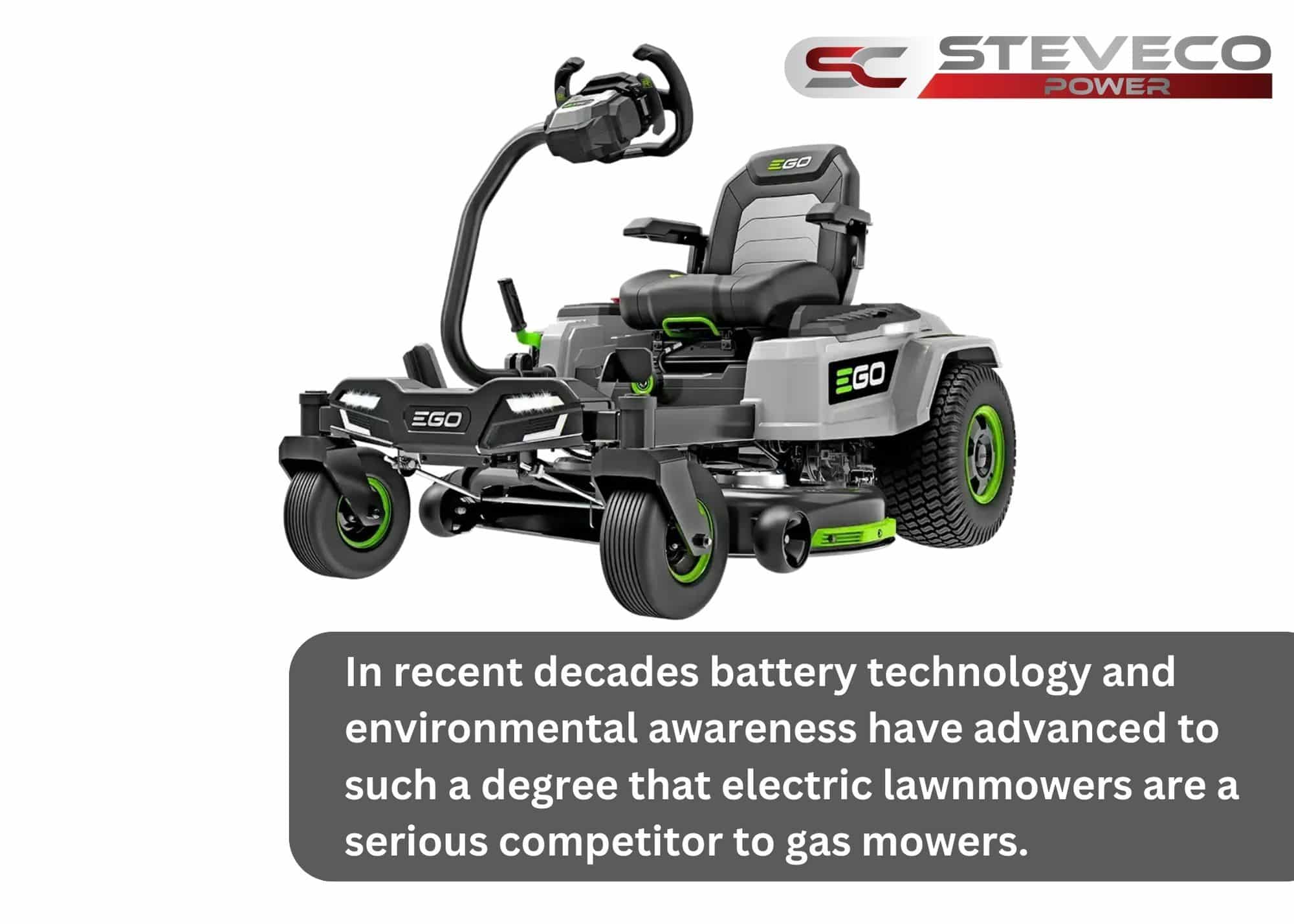 In recent decades battery technology and environmental awareness have advanced to such a degree that electric lawnmowers are a serious competitor to gas mowers (1)